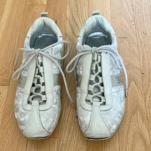 Coach Cream Sneakers with Unique Lacing